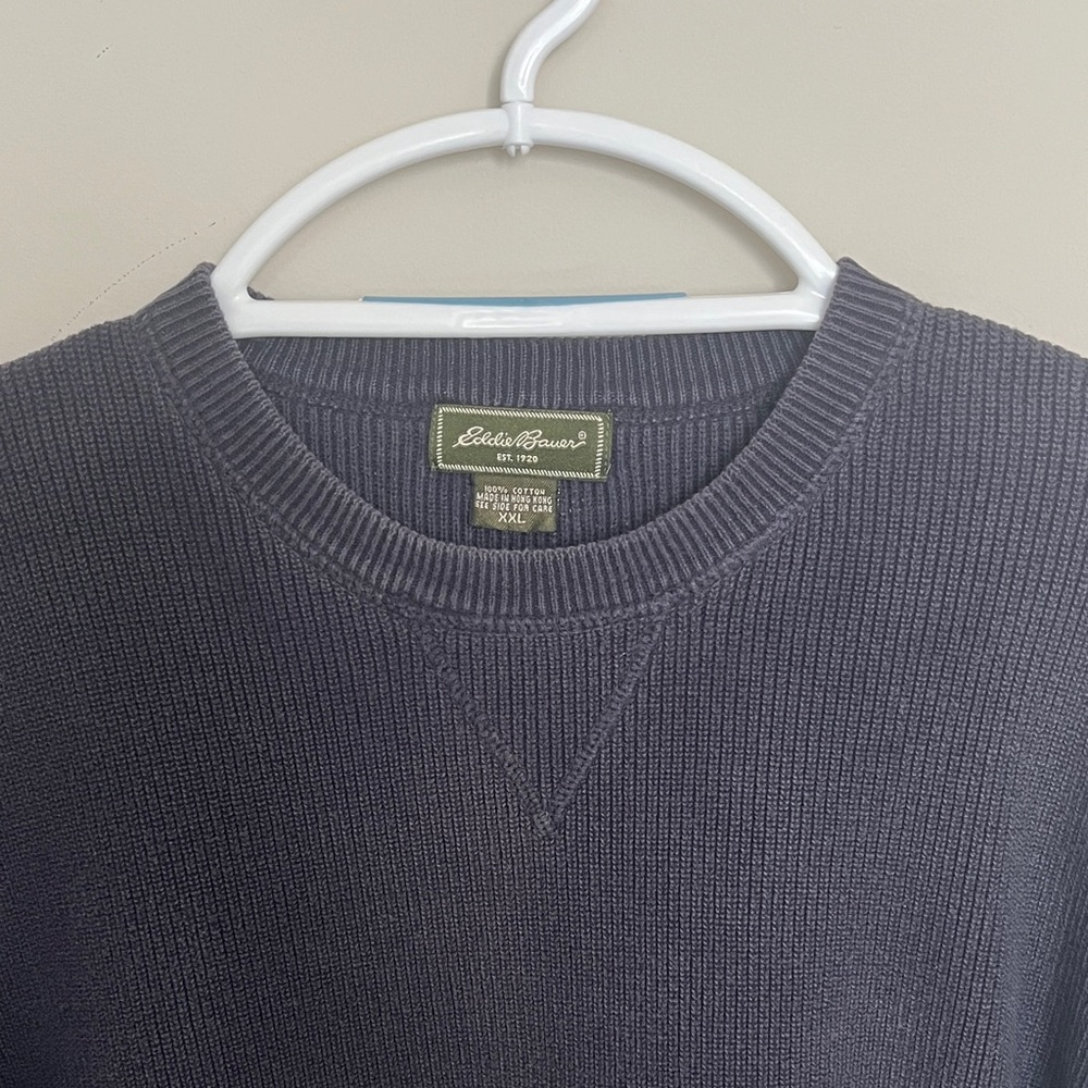 XXL, Eddie Bauer, Crew Ribbed Cotton Sweater (Discolored)